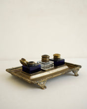 Load image into Gallery viewer, Brass Inkwell Desk Set