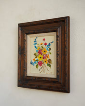 Load image into Gallery viewer, Wildflower Painting in Carved Frame