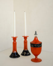 Load image into Gallery viewer, Painted Glass Candleholder Pair