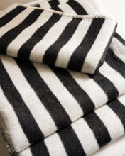 Load image into Gallery viewer, Stills Heirloom Blanket in Black &amp; Grey Stripe
