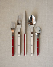 Load image into Gallery viewer, Bistro Cream & Red Flatware Set
