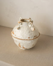 Load image into Gallery viewer, Wonky Cream Beaded Vase