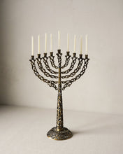 Load image into Gallery viewer, Brass Rotating Arm Menorah