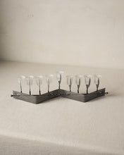 Load image into Gallery viewer, Metal and Glass Menorah
