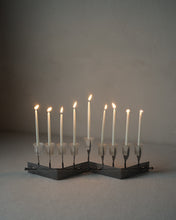 Load image into Gallery viewer, Metal and Glass Menorah