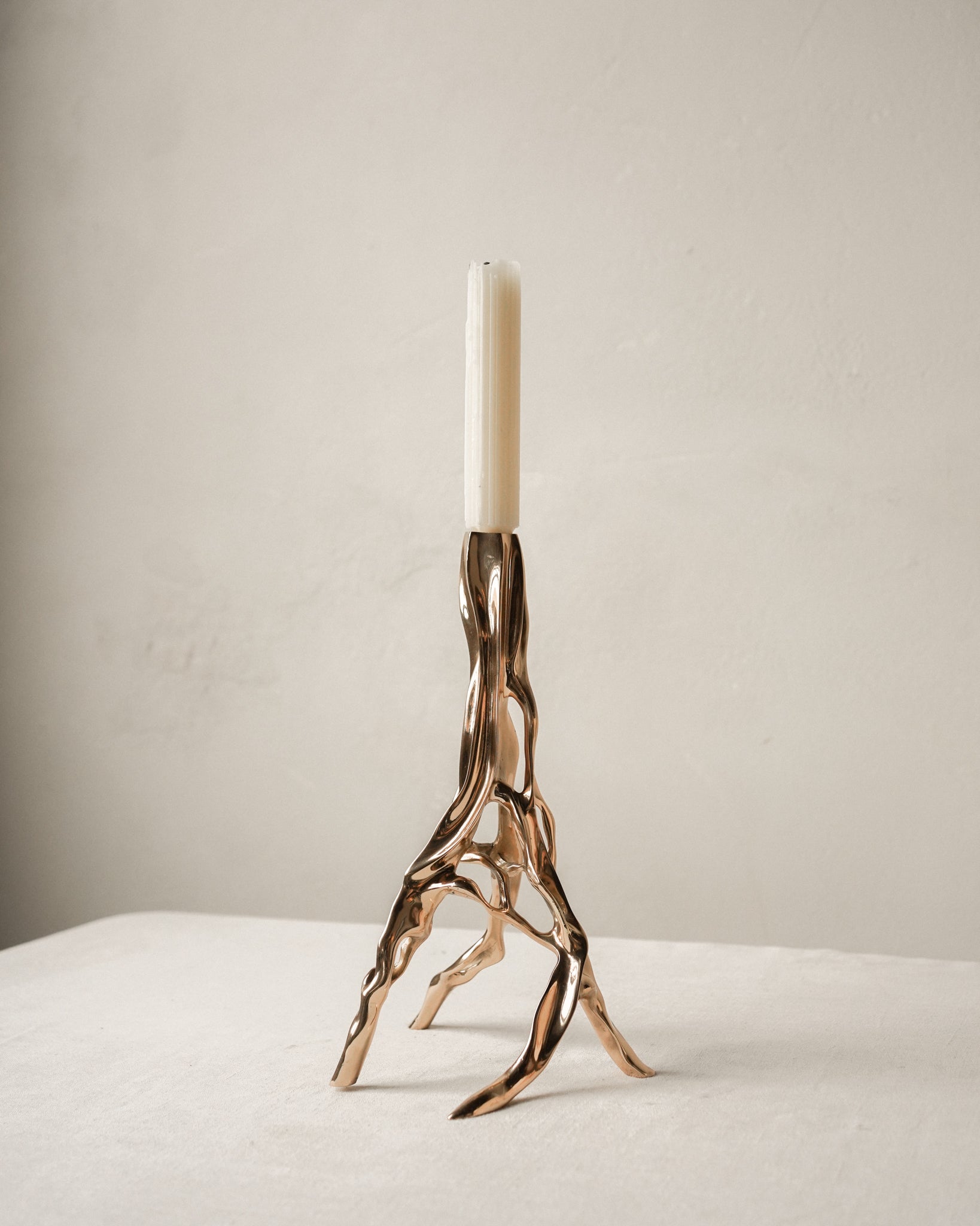 Alexia Candlestick in Polished Bronze