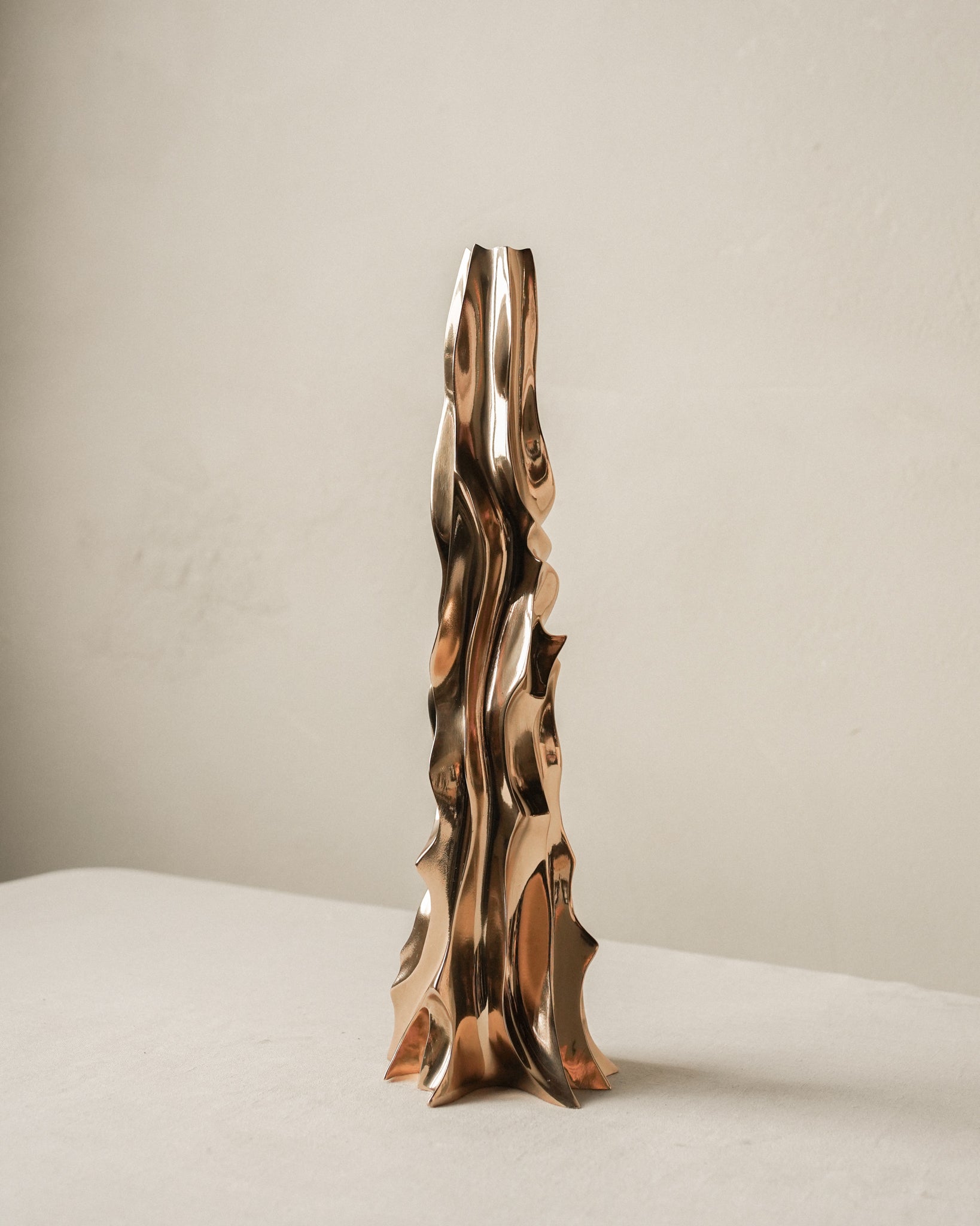 Apple Candlestick in Polished Bronze