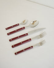 Load image into Gallery viewer, Bistro Burgundy Flatware Set