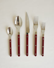 Load image into Gallery viewer, Bistro Burgundy Flatware Set