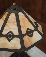 Load image into Gallery viewer, Paneled Slag Glass Lamp