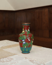 Load image into Gallery viewer, Oxblood Cloisonné Vase