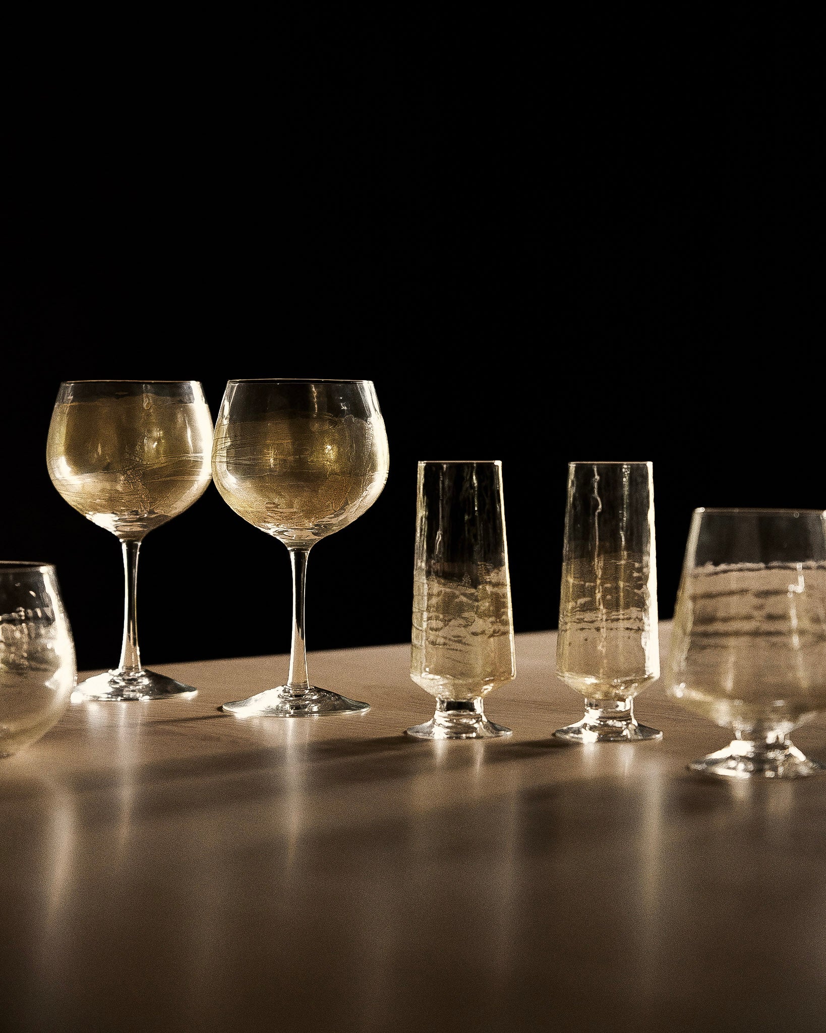 Golden Stemmed Wine Glass
