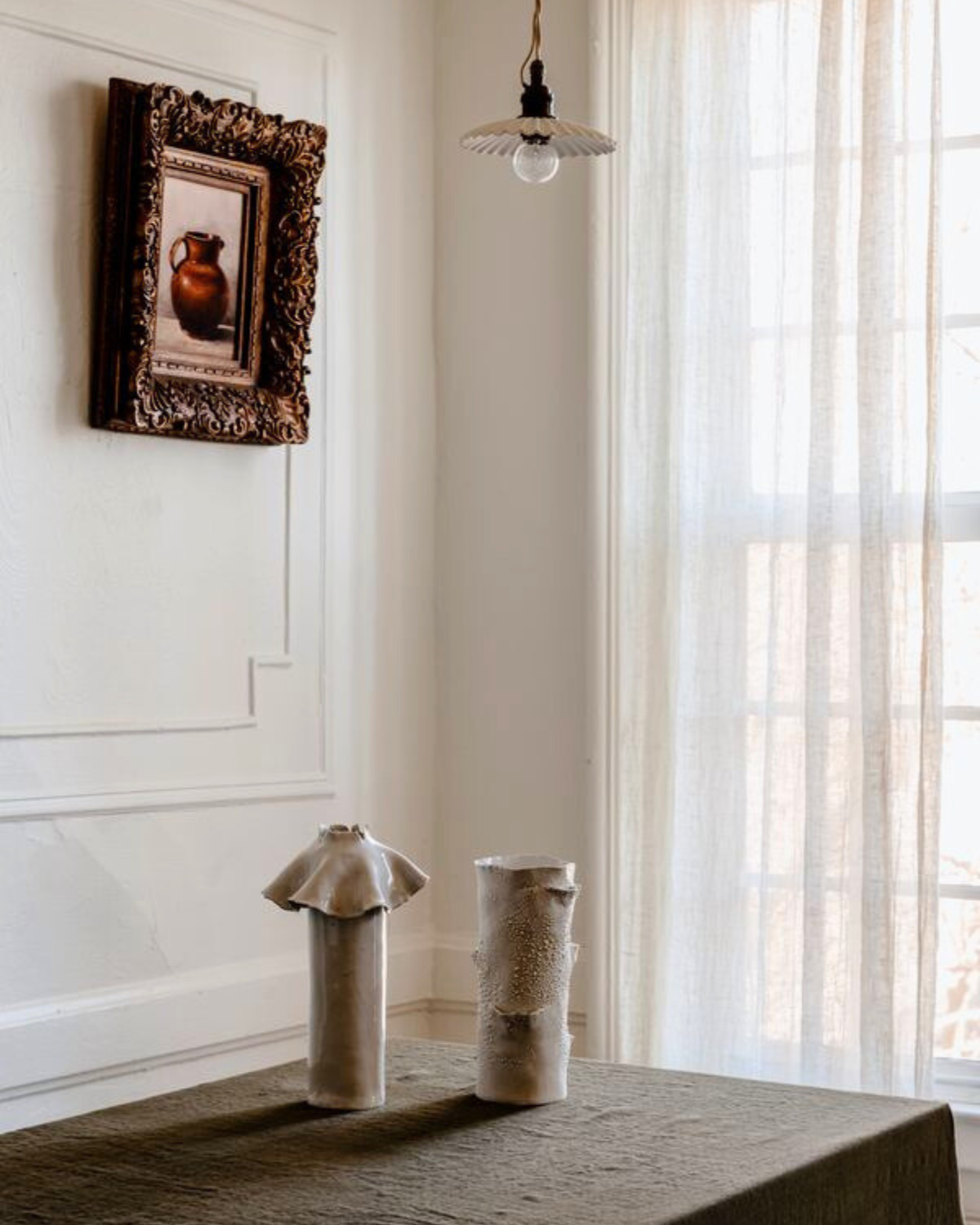 Barnacle Vase in White Lichen