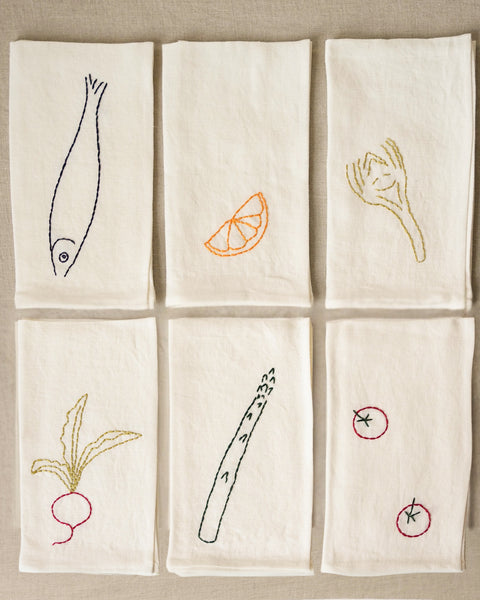 Diner Au Bistrot Embroidered Napkin Set