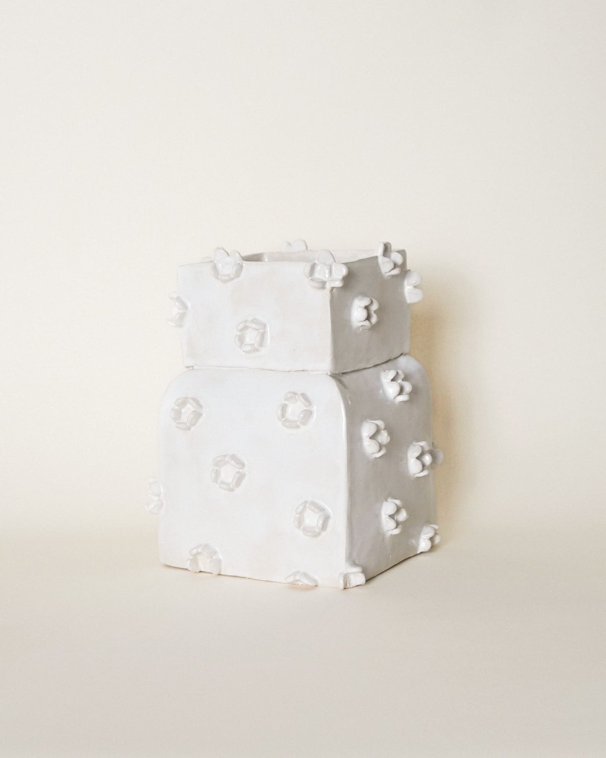 Flowered Square Vase