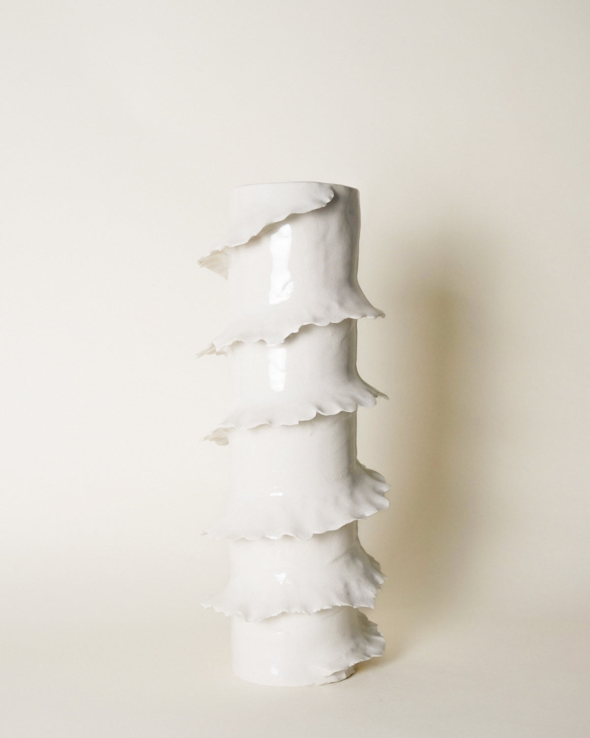 Spiral Vase in Clear Crackle