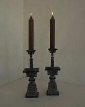 Load image into Gallery viewer, Inlaid Bronze Candlestick Pair
