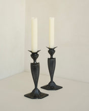 Load image into Gallery viewer, Art Deco Style Pewter Candlesticks
