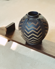 Load image into Gallery viewer, Studio Pottery Chevron Vase
