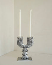 Load image into Gallery viewer, Brutalist Cast Aluminum Candle Holder
