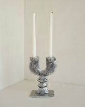 Load image into Gallery viewer, Brutalist Cast Aluminum Candle Holder
