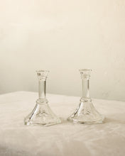 Load image into Gallery viewer, Vintage Glass Candle Holder Set
