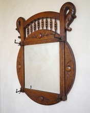 Load image into Gallery viewer, Carved Oak Hall Mirror

