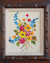 Load image into Gallery viewer, Wildflower Painting in Carved Frame
