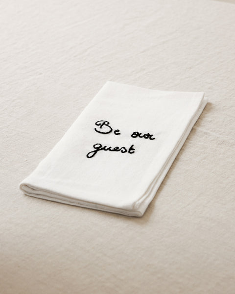 "Be Our Guest" Embroidered Napkin