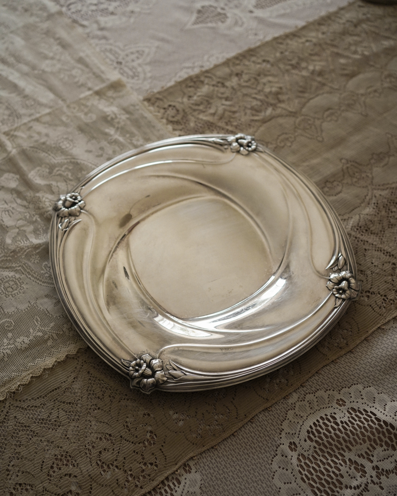 Daffodil Silver Plate Tray