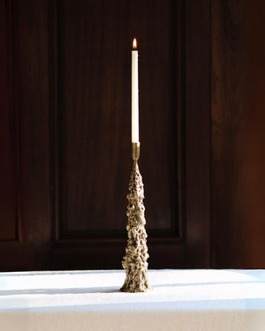 Fiera Candle Holder in Aged Brass