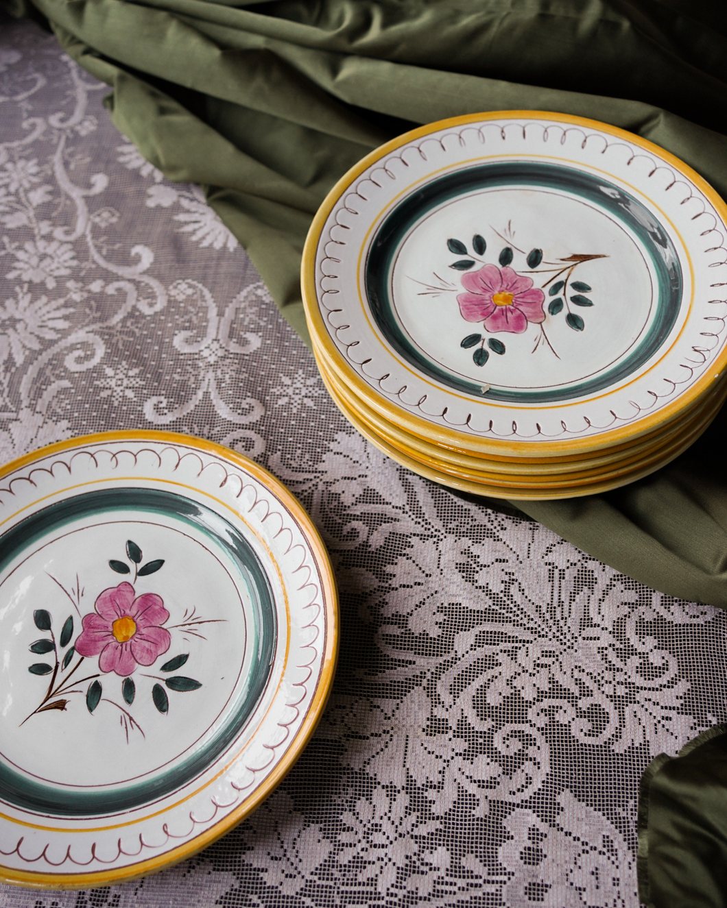 Hand-Painted Ceramic Dinner Plates