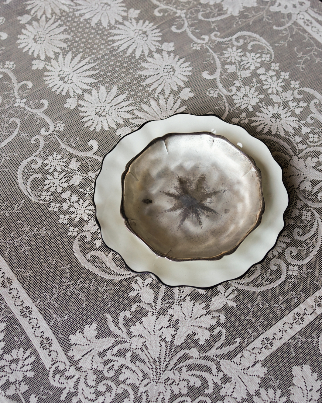 Footed Silver Dish