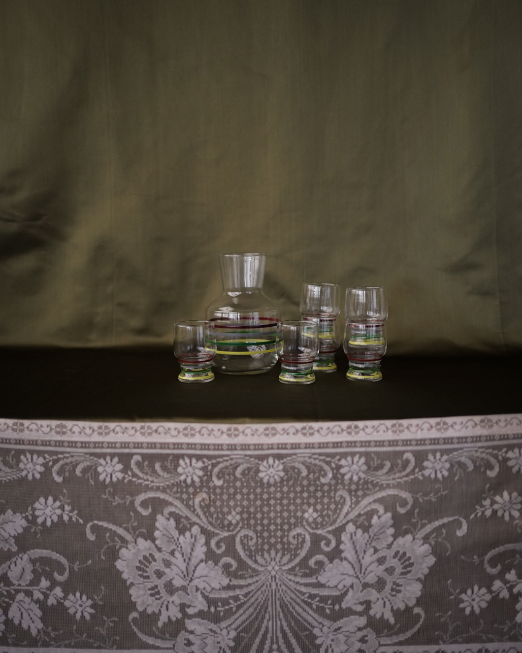 Striped Glass Juice Set