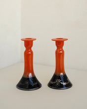 Load image into Gallery viewer, Painted Glass Candleholder Pair
