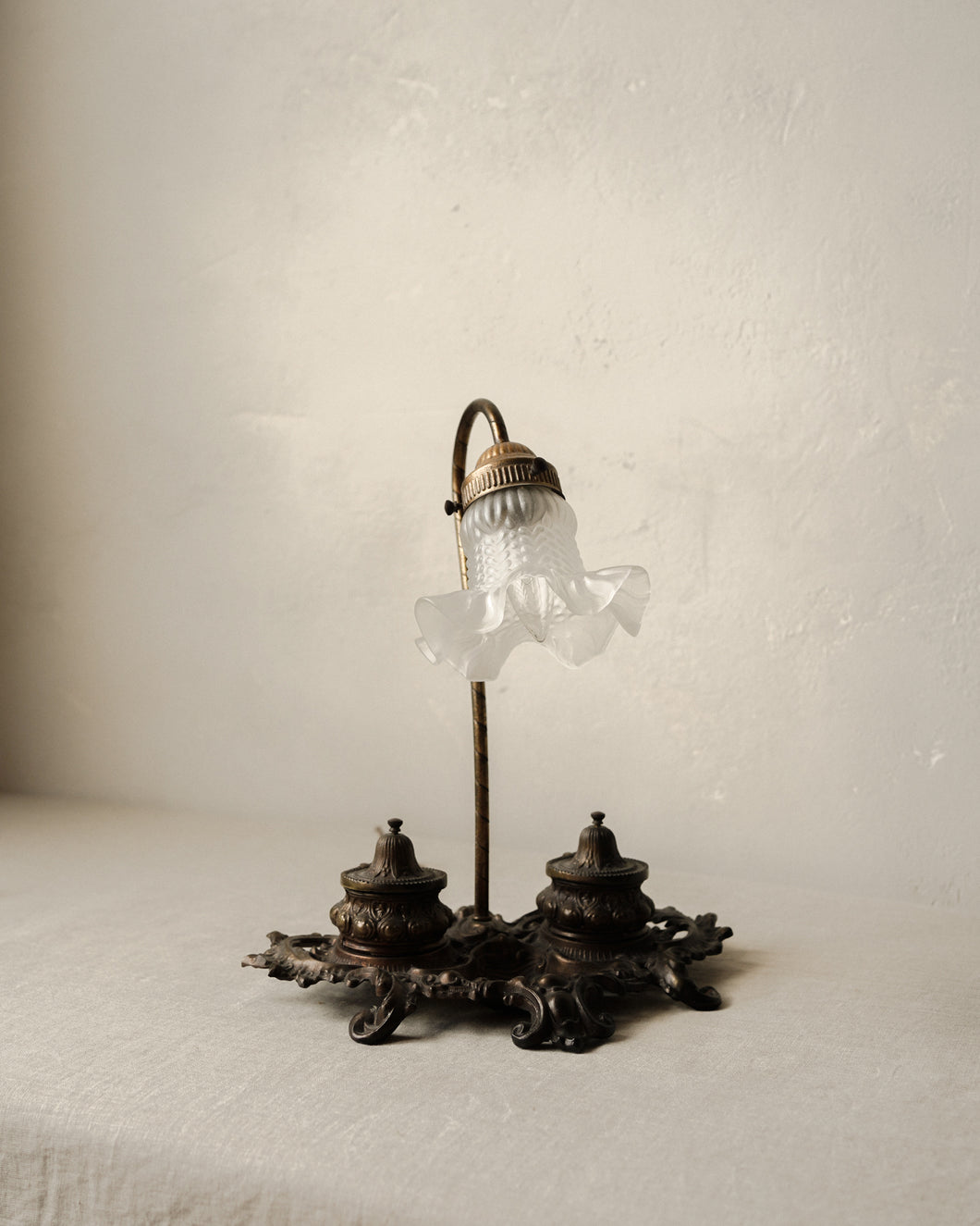 Bronze Inkwell Lamp