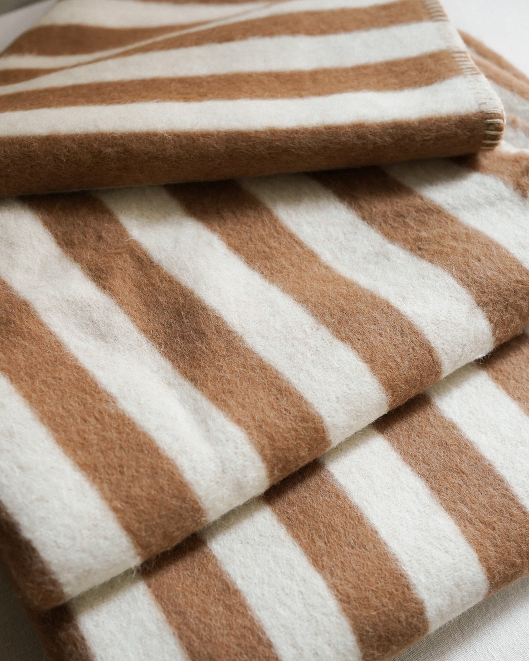 Stills Heirloom Blanket in Tobacco & Ivory Stripe