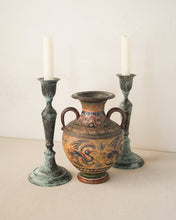 Load image into Gallery viewer, Brass Verdigris Candlestick Pair

