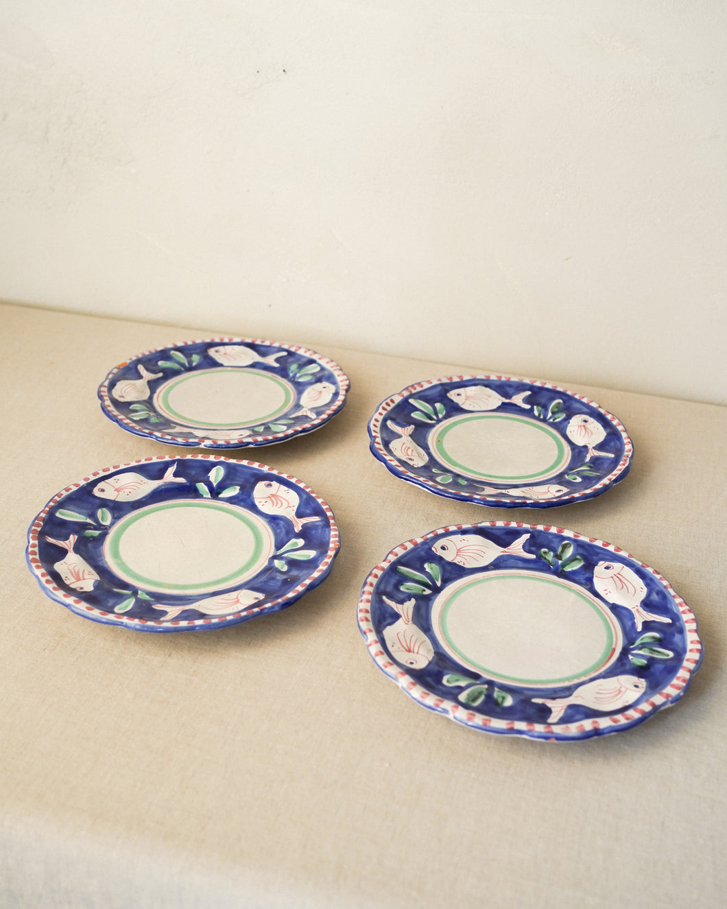 Italian Blue Dinner Plates Set