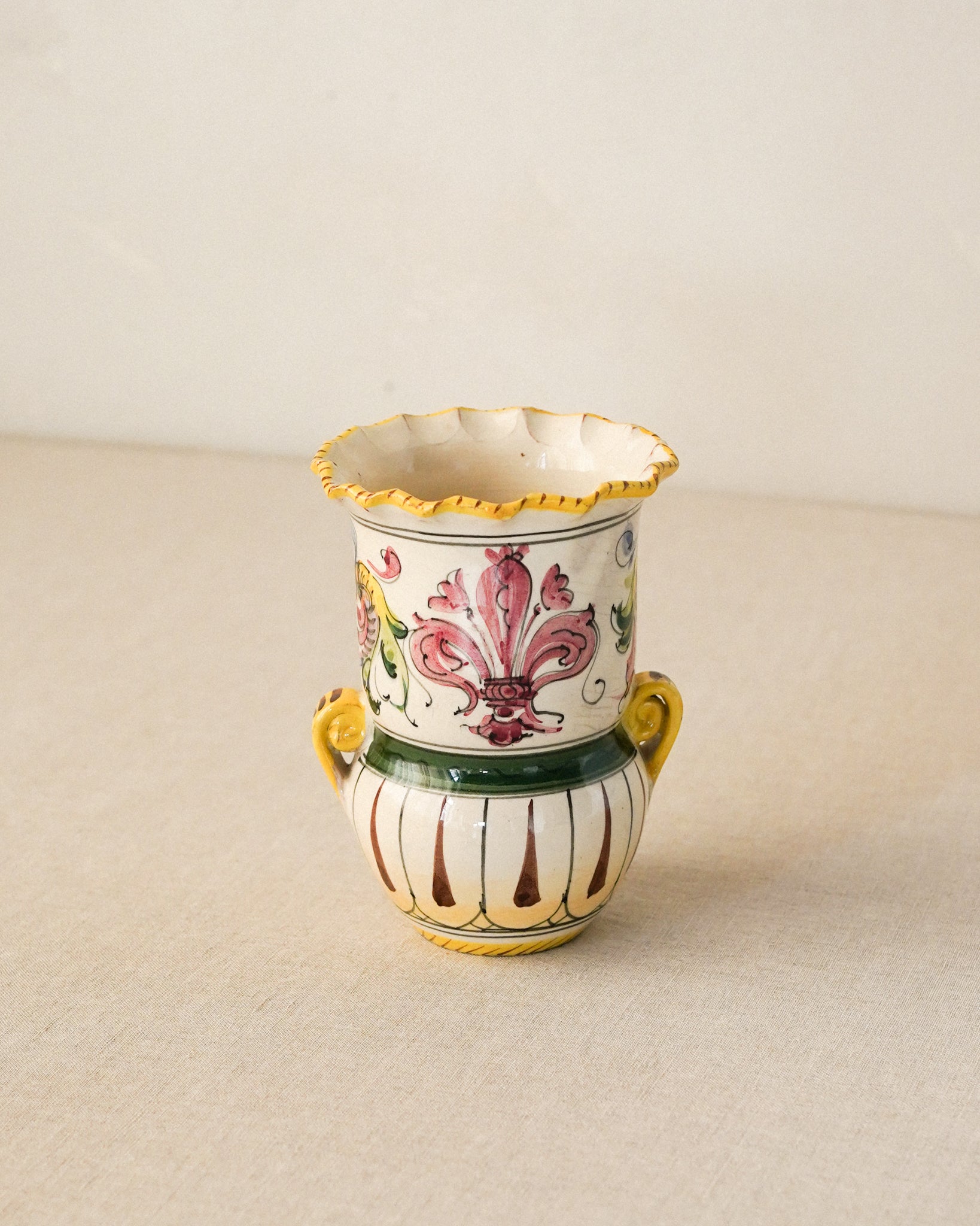 Italian Hand Painted Pottery Vase