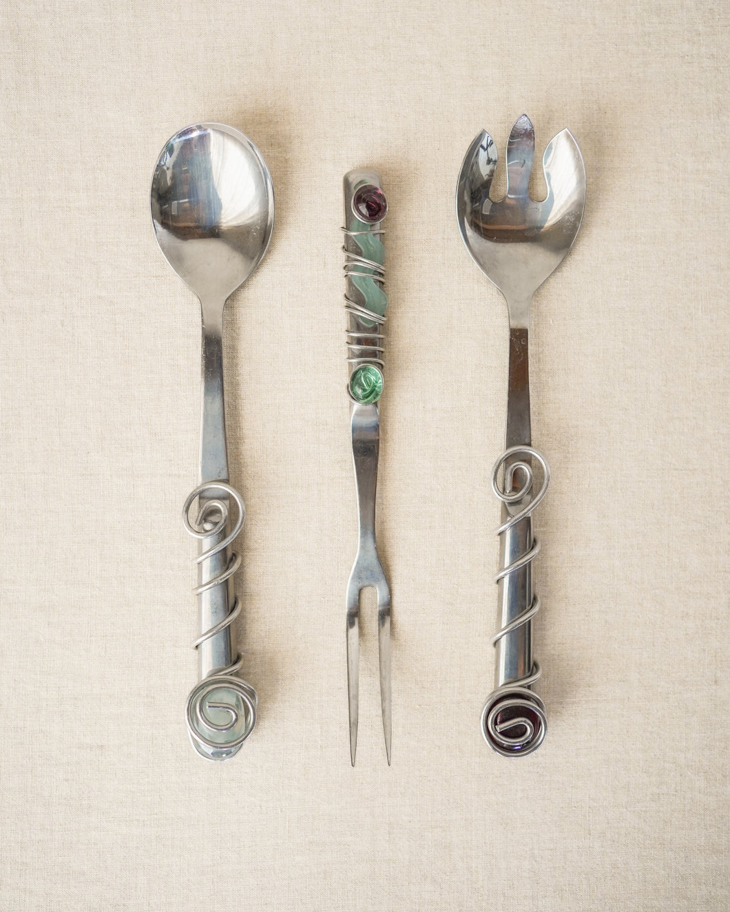 Wire Wrapped Beaded Serving Set