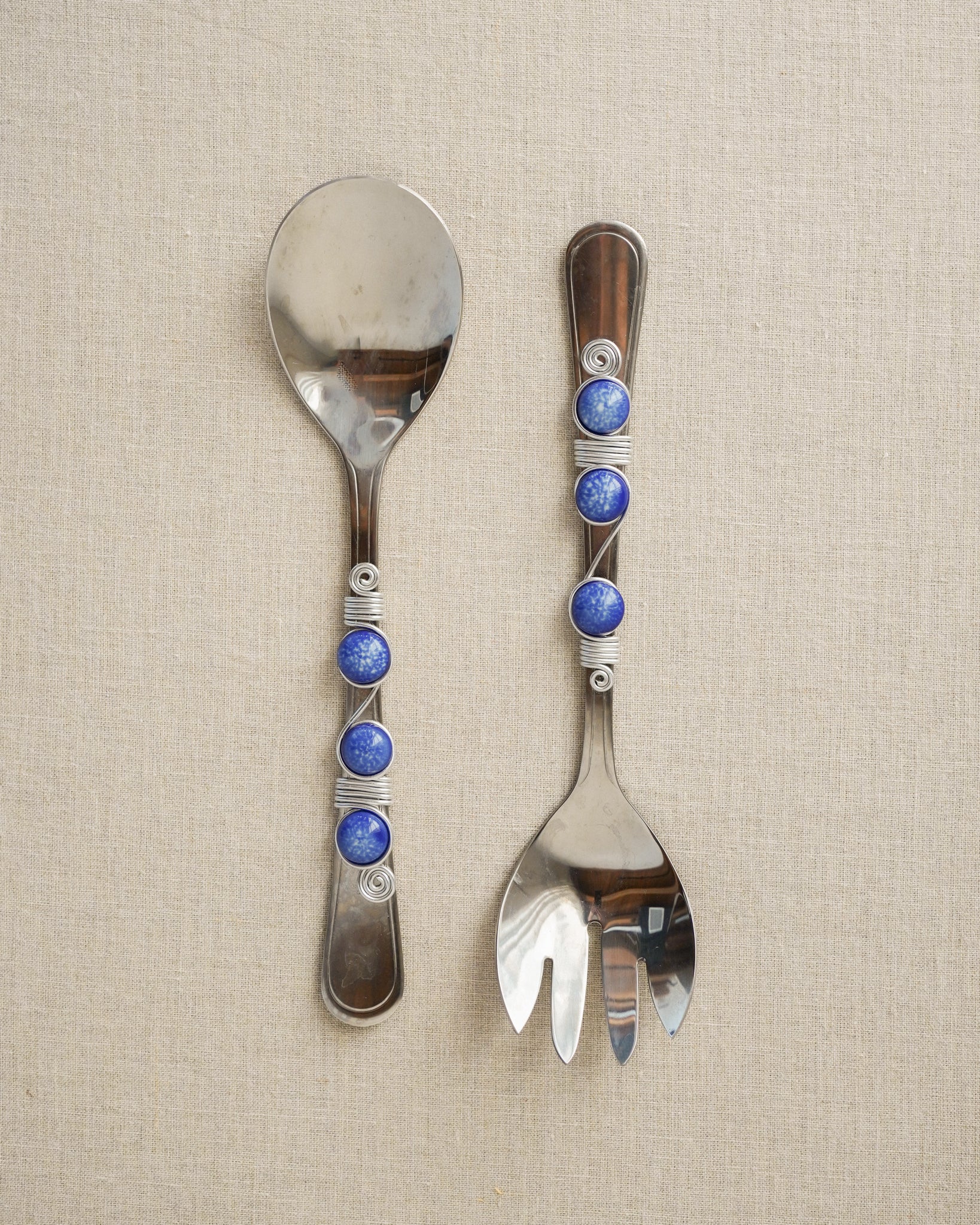 Handcrafted Steel Serving Set