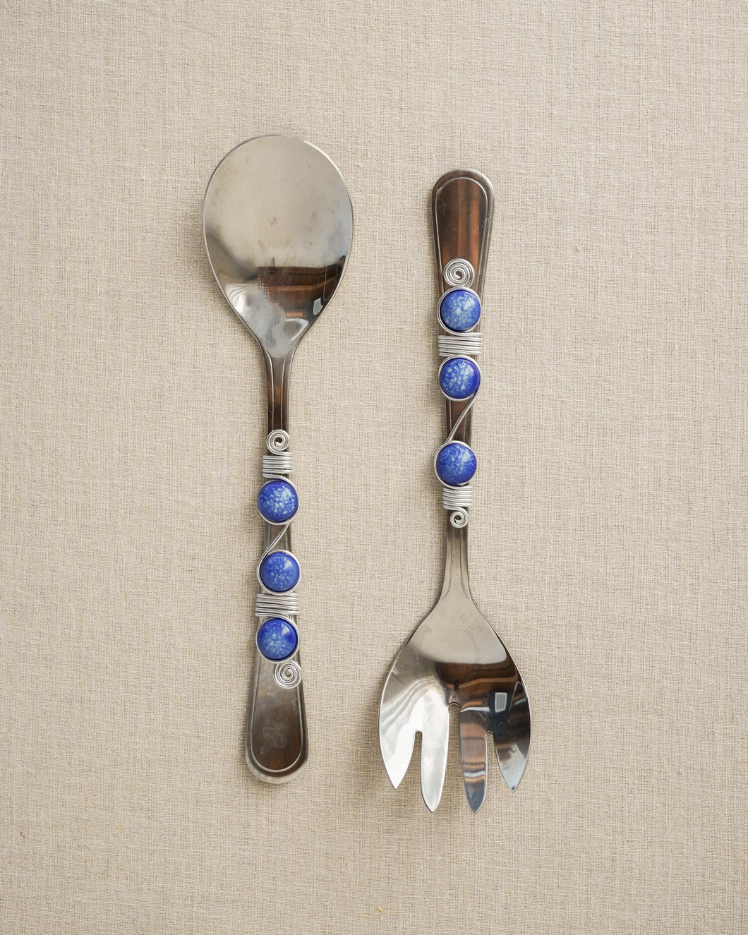 Handcrafted Steel Serving Set