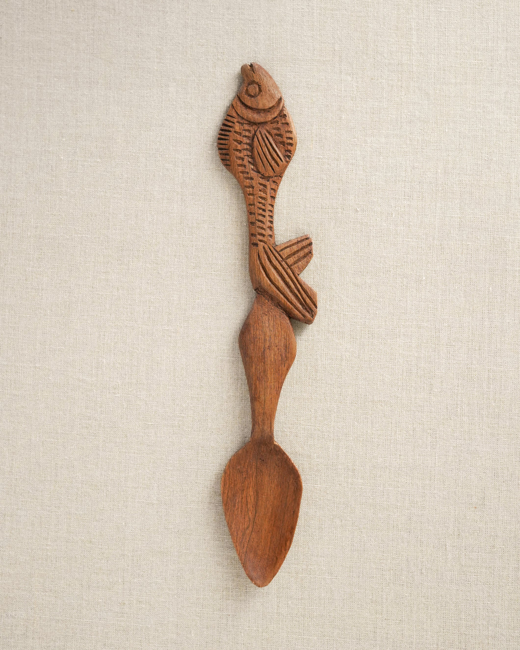 Wooden Fish Handle Serving Spoon
