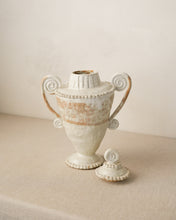 Load image into Gallery viewer, Wonky Cream Beaded Urn
