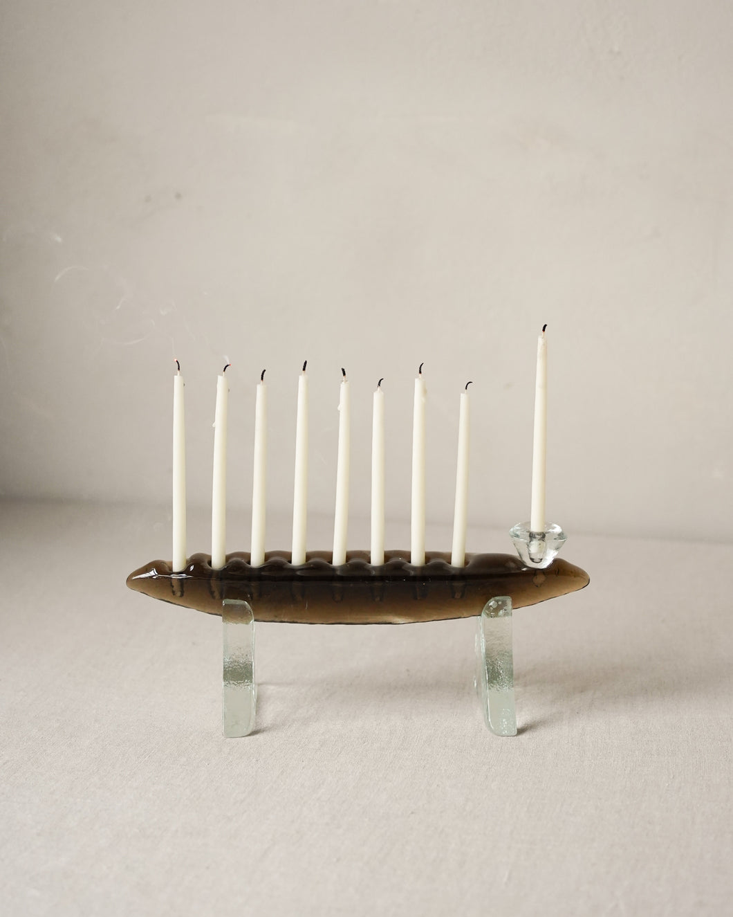 Cast Glass Menorah