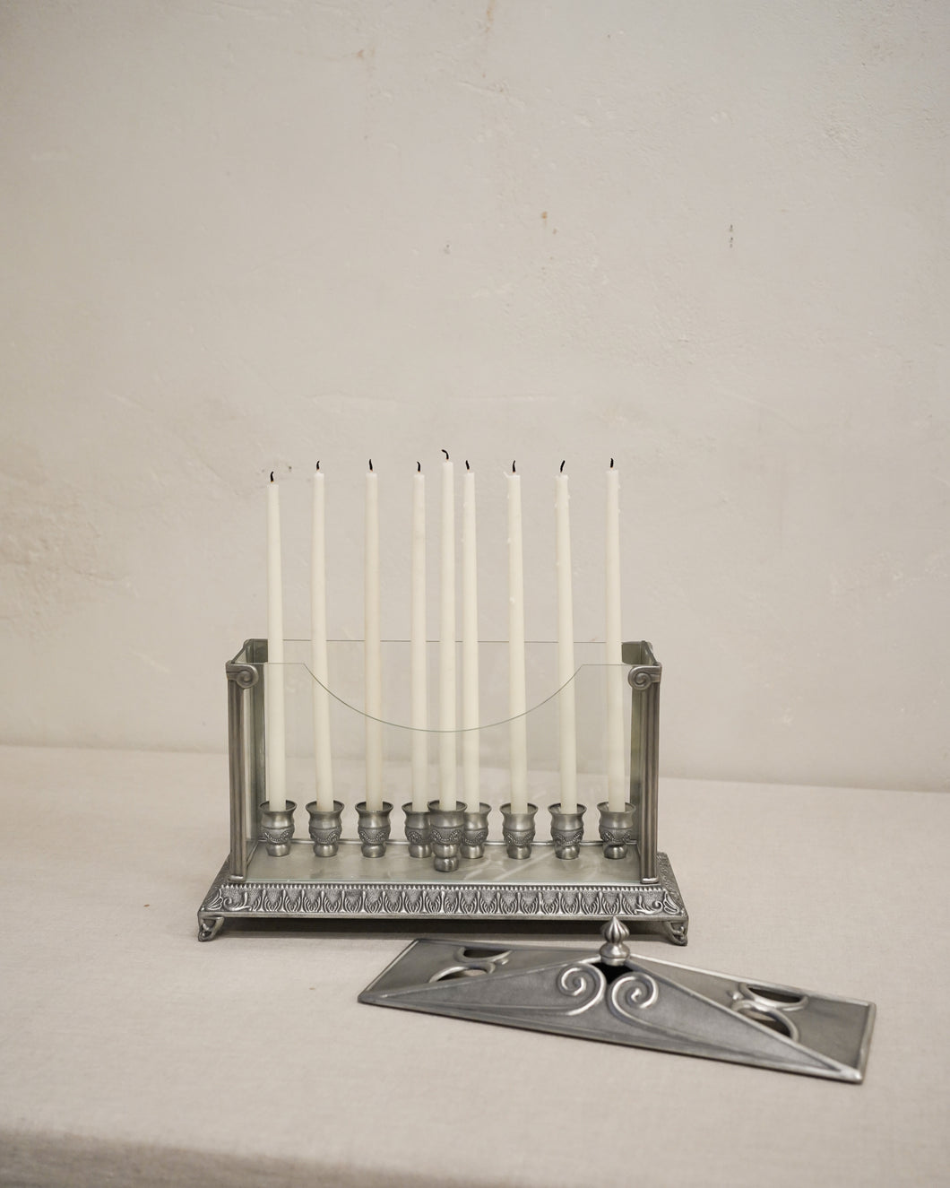 Glass Display Case Menorah