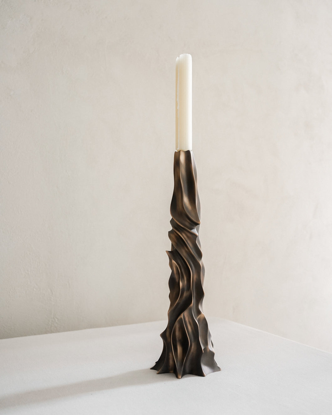 Apple Candlestick in Dark Bronze