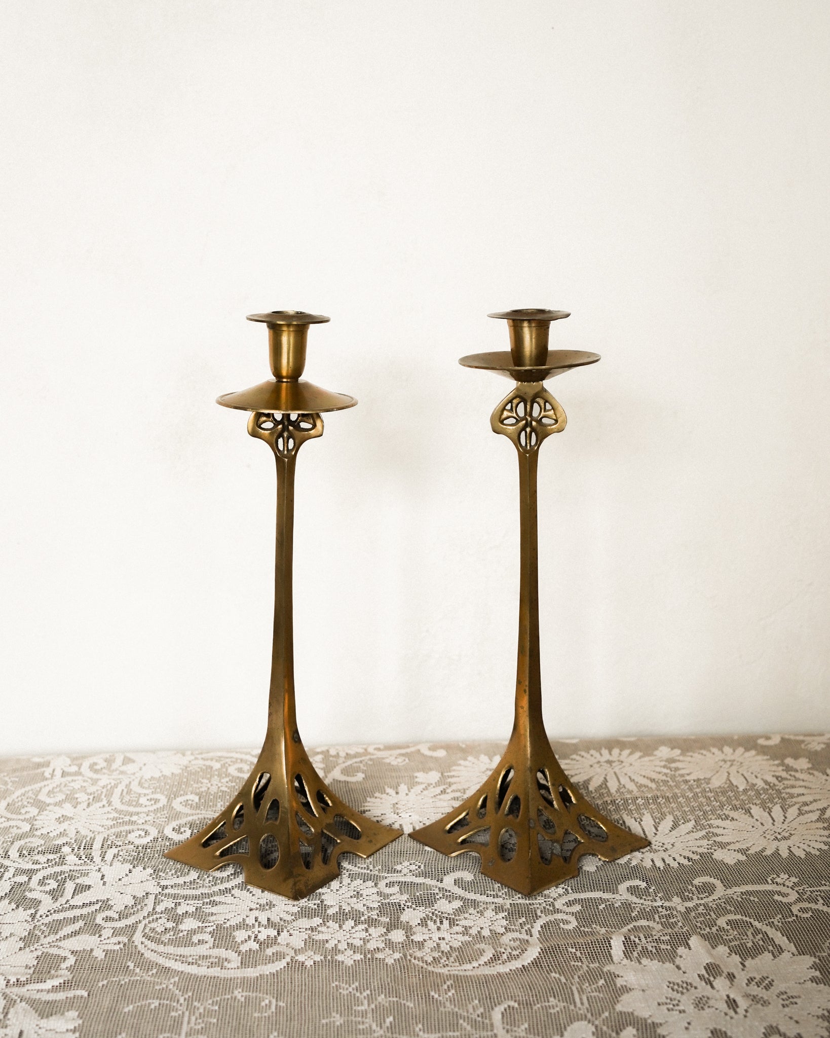Golden Candleholder Pair