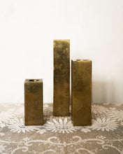 Load image into Gallery viewer, Gold Block Candlestick Set
